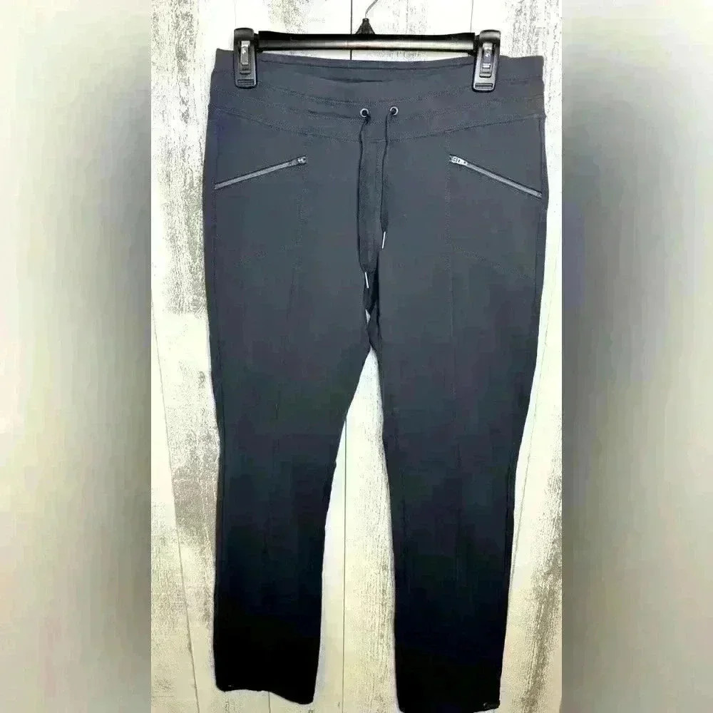Athleta Farallon Athletic Grey Front Zipper Pockets Jogger Pants Size S